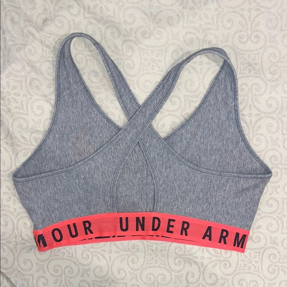 Set of 2 Under Armour Sports Bras Blue and Gray Compression Fit - Picture 3 of 7